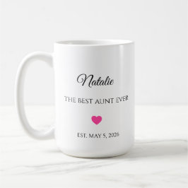 Taza De Café La Mejor Tía Personalizada Nombre y Fecha
