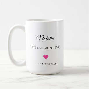 Taza De Café La Mejor Tía Personalizada Nombre y Fecha