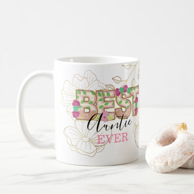 Taza De Café La mejor tía Personalizado de la historia (Con donut)