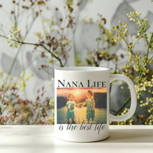 Taza De Café La mejor vida de Nana Vida Foto personalizada 