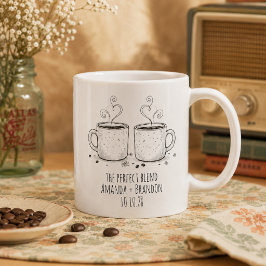 Taza De Café La Mezcla Perfecta 2Tazas Boda Acogedora