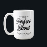Taza De Café La mezcla perfecta de café Boda regalo tafetán<br><div class="desc">La Mezcla Perfecta. Añada un toque divertido de color y estilo único a sus favoritos de boda o de ducha de novia. Una bolsa con el favor de la ducha de novia es un gran complemento a la planificación de los fiestas. Estos bolsos únicos se pueden usar fácilmente como regalo...</div>