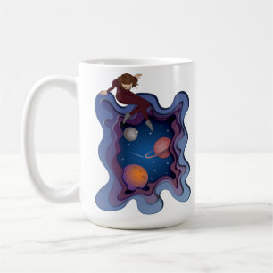Taza De Café La mirada espacial del Chica astronauta