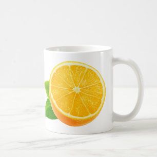 Taza De Café La mitad de la fruta naranja
