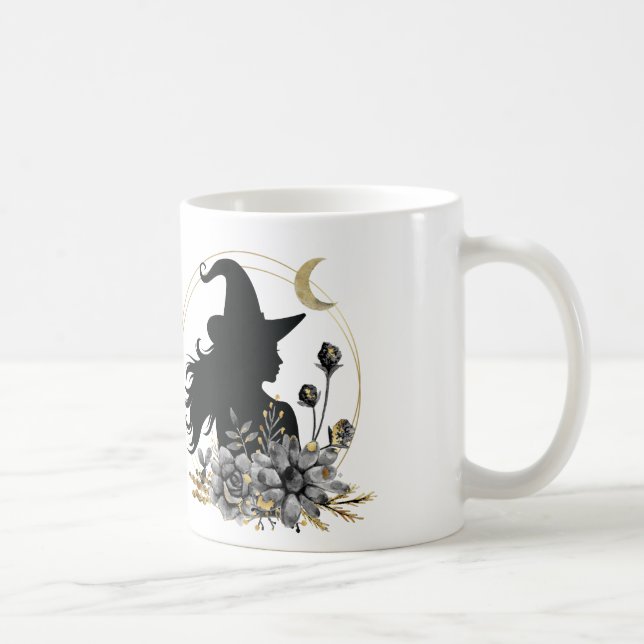 Taza De Café La moderna bruja contemporánea de Halloween (Derecha)