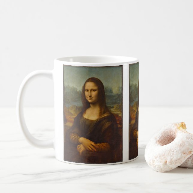 Taza De Café La Mona Lisa de Leonardo da Vinci (Con donut)
