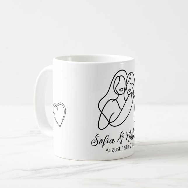 Taza De Café La montaña rusa personalizada de la pareja de lesb (Anverso izquierdo)