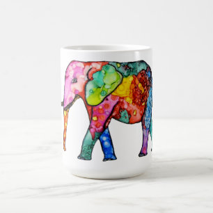 Taza De Café La mug de elefante dulce y colorido