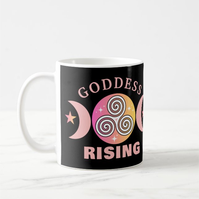 Taza De Café La Mug de la Diosa en Pie - Mágica Rosa y Naranja (Izquierda)