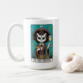 Taza De Café La Mug de la Tarjeta Tarot del Gato del Alto Sacer
