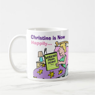 Taza De Café La mujer ahora trabaja desde casa