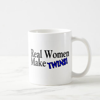 Taza De Café La mujer real hace a los gemelos (azules)