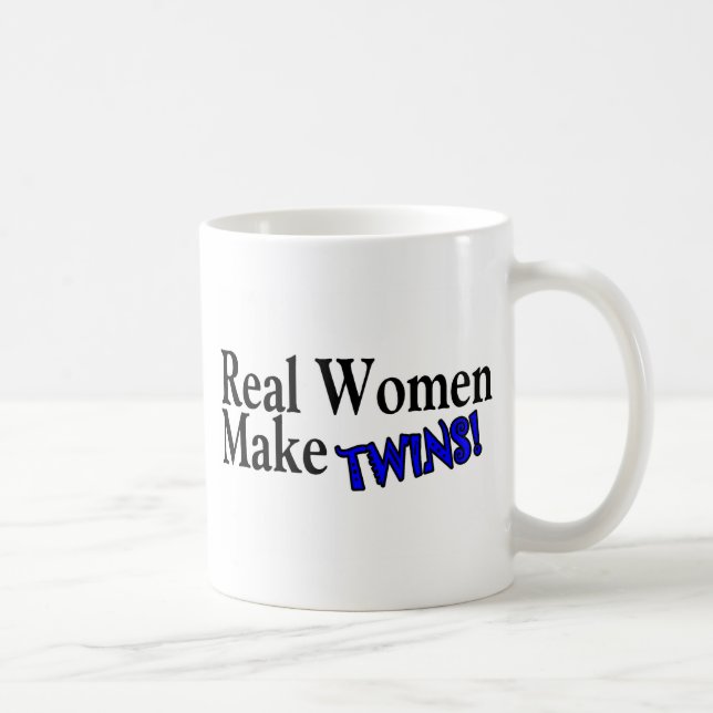 Taza De Café La mujer real hace a los gemelos (azules) (Derecha)