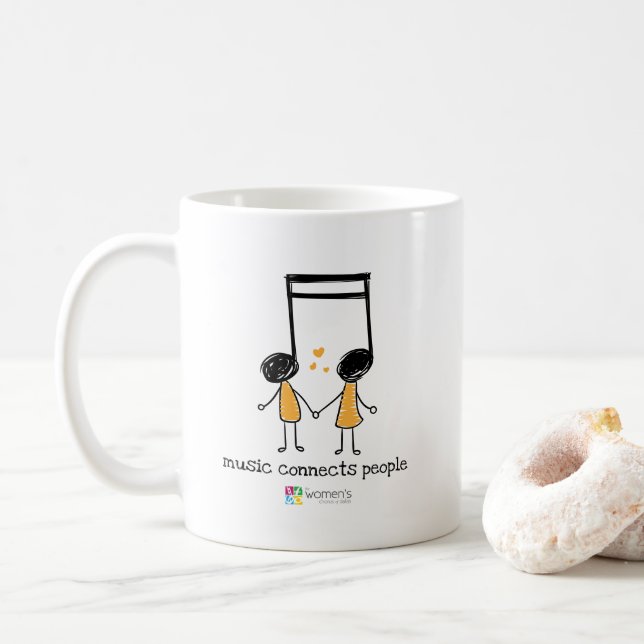 Taza De Café La música amarilla conecta a la gente (Con donut)