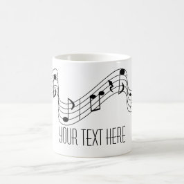 Taza De Café La música blanca negra simple observa nombre de