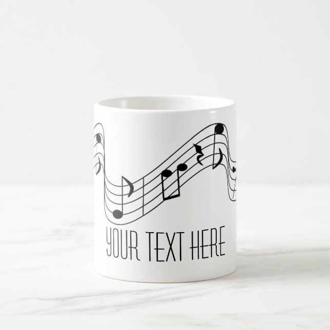 Taza De Café La música blanca negra simple observa nombre de (Centro)