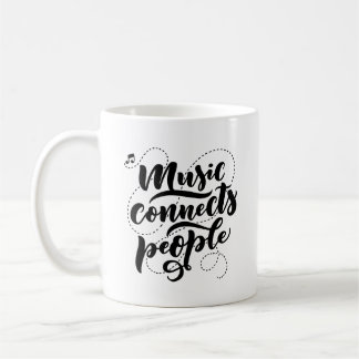Taza De Café La música conecta a la gente con la tipografía