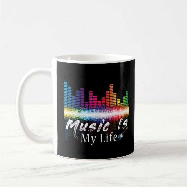 Taza De Café La música es mis citas musicales de DJ Ecualizador (Izquierda)