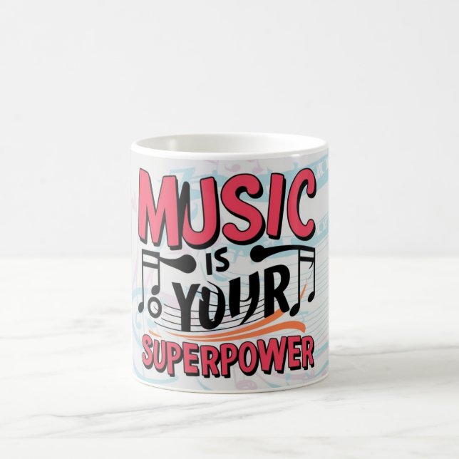 Taza De Café La Música es tu Superpoder (Centro)
