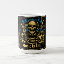 Taza De Café La música es vida: filosofía de vida sonora