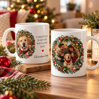 Taza De Café La Navidad es mejor con la foto de nuestra familia