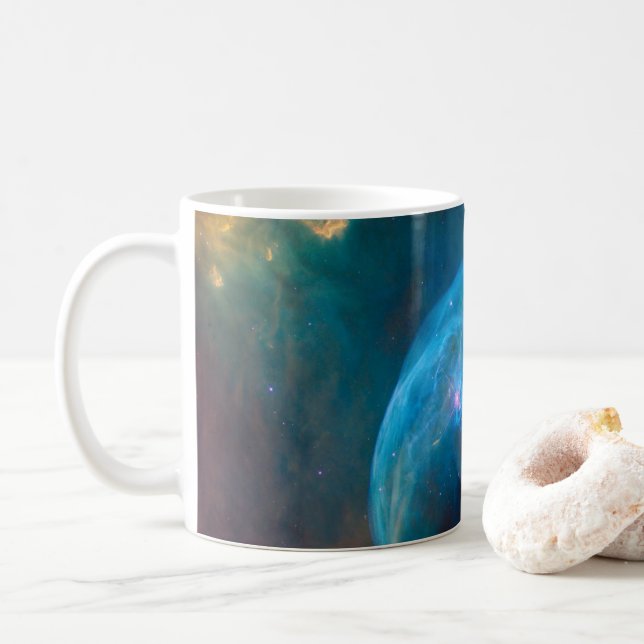 Taza De Café La Nebulosa Burbuja, Ngc 7635. (Con donut)