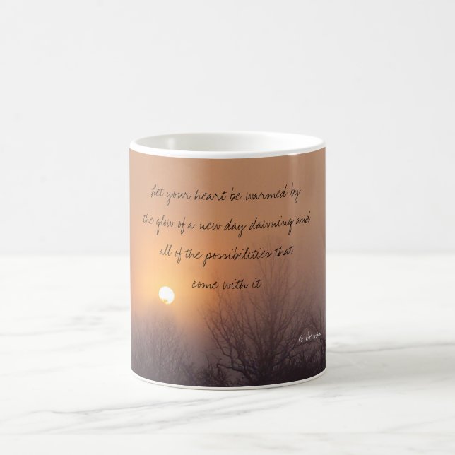 Taza De Café la niebla del amanecer, dejó su corazón ser (Centro)