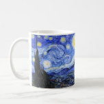 Taza De Café La noche estrellada de Van Gogh<br><div class="desc">Pintura del óleo del maestro holandés Vincent Van Gogh (1853-1890) Probablemente su pintura más famosa, Van Gogh pintó "La noche estrellada" en 1889 de memoria mientras estaba en un asilo en Francia donde se registró para la depresión. La escena representa la vista desde la ventana de su habitación. En la...</div>