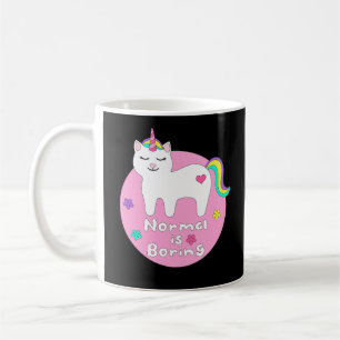 Taza De Café La normalidad es aburrido gato unicornio kawaii bl