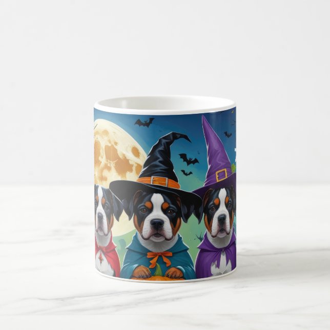 Taza De Café La norteamericana Staffordshire Dog Pumpkin Hallow (Centro)