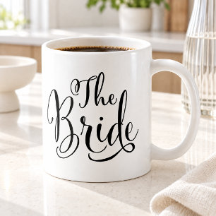 Taza De Café La Novia Elegante Boda Letra Negra
