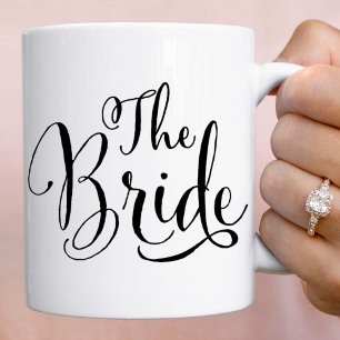Taza De Café La Novia Elegante Boda Letra Negra