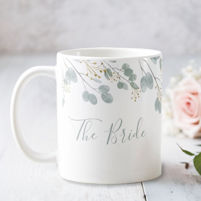 Taza De Café La Novia Eucalipto Rústico (The Bride Wedding Mug)