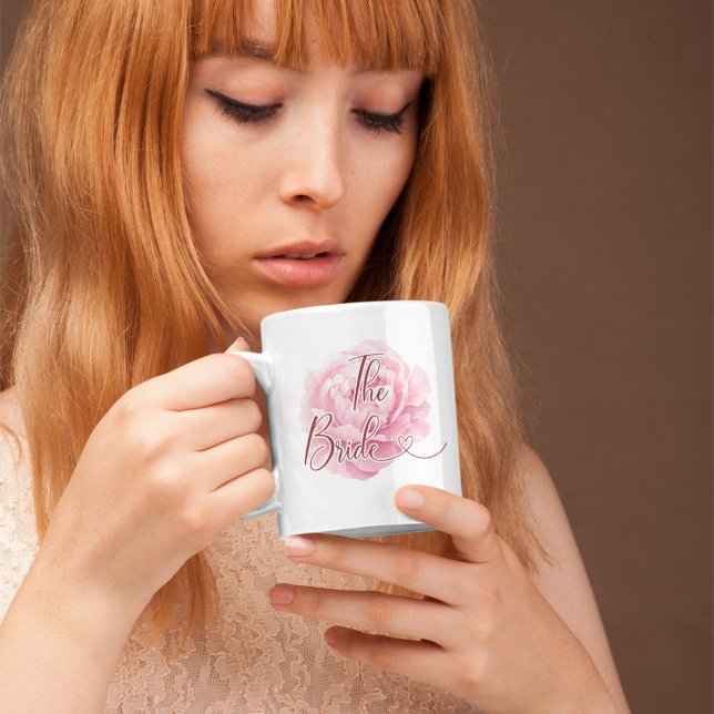 Taza De Café La Novia Peonía  (Bride Wedding Gift Idea)