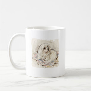 Taza De Café La nube aristocrática: maltés a la acuarela