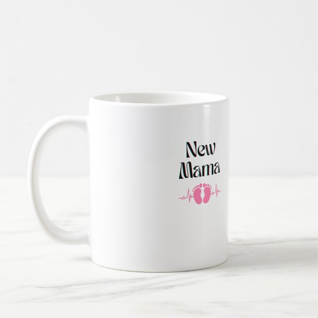 Taza De Café La nueva mamá Mug. Niña. Regalo de maternidad. (Izquierda)