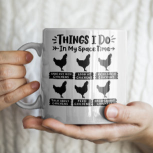 Taza De Café La obsesión del pollo es divertida.