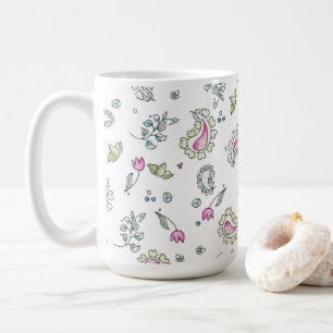Taza De Café La obsesión paisley por el rosa y el verde