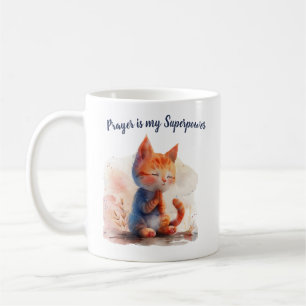 Taza De Café La oración de gatito lindo es mi superpoder