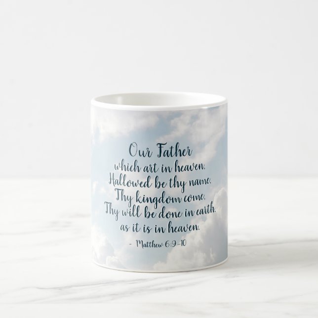 Taza De Café La oración del Señor, nuestro Padre que está en el (Centro)