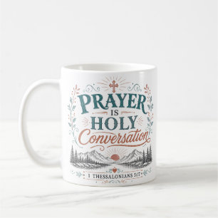 Taza De Café La oración es conversación santa Cita cristiana