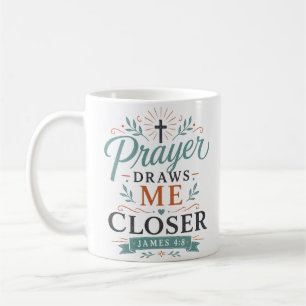 Taza De Café La oración me acerca cita cristiana