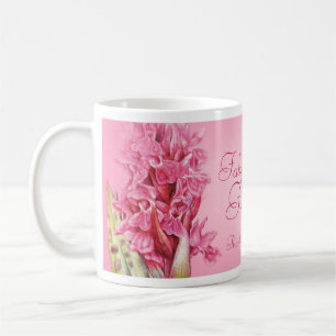 Taza De Café La orquídea del rosa del "amigo fabuloso" agradec