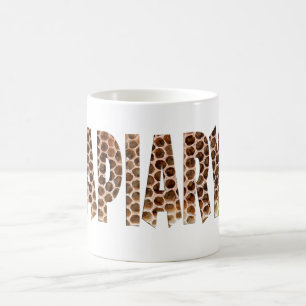 Taza De Café La palabra Apiario con una superposición de panal.