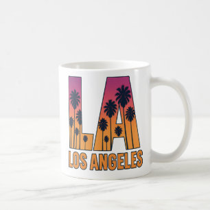 Taza De Café La Palm Trees Sunset Retro Design