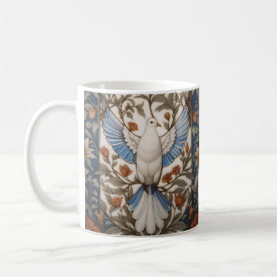 Taza De Café La Paloma Pacífica de William Morris inspiró la fl