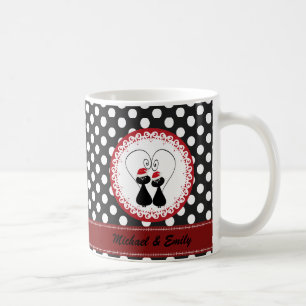 Taza De Café La pareja de gatos de Navidades graciosos y capric