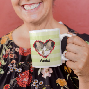 Taza De Café La pata de encargo de la foto del gato imprime el