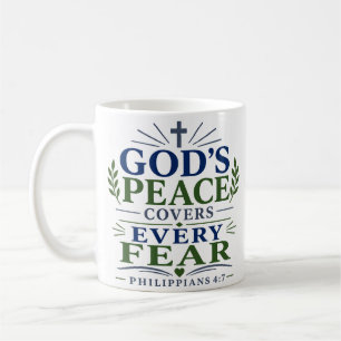 Taza De Café La Paz de Dios Cubre Todo Miedo Frase Inspiradora