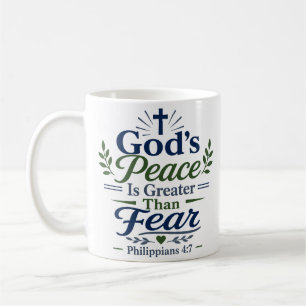 Taza De Café La paz de Dios es mayor que el miedo. Cita cristia